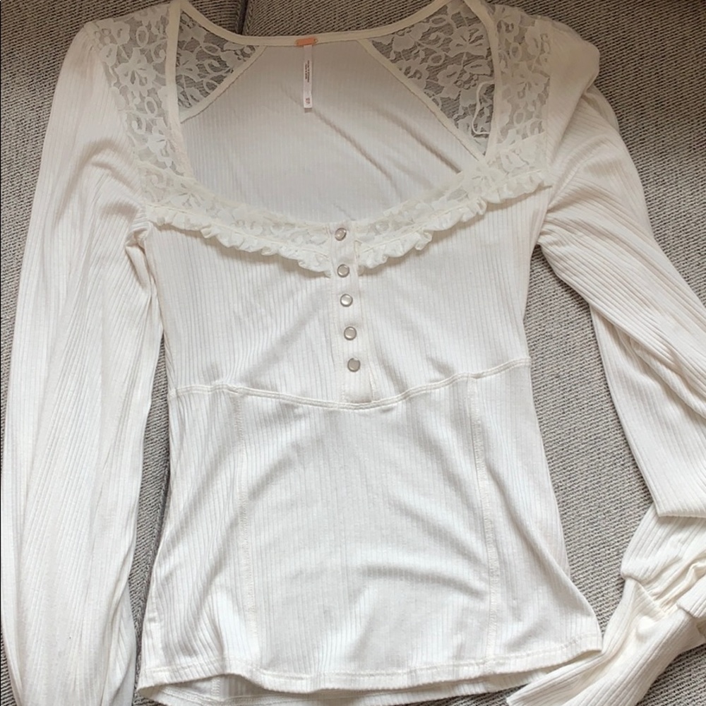 White long sleeve top